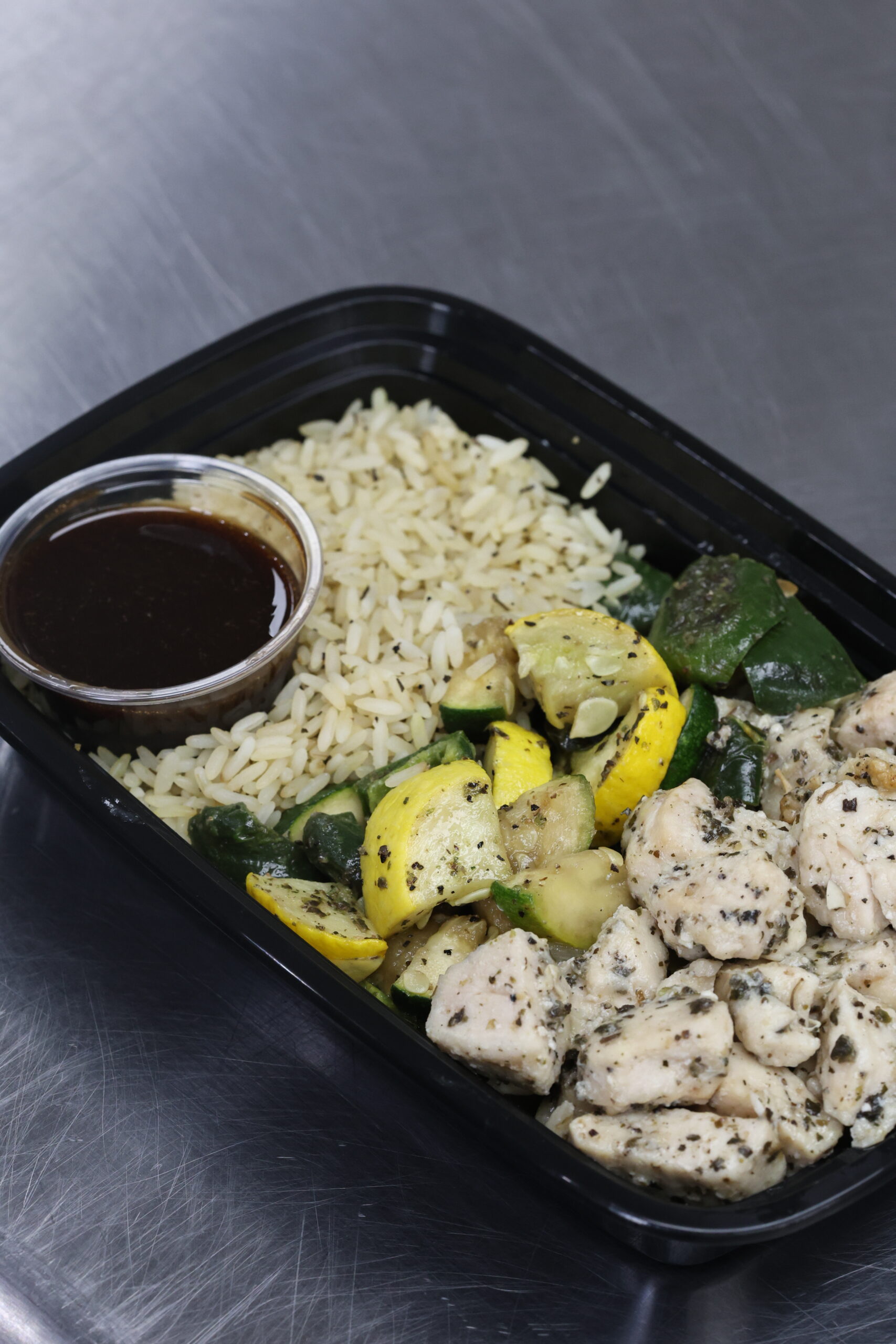 Balsamic Chicken with Roasted Veggies & Rice (G/F)