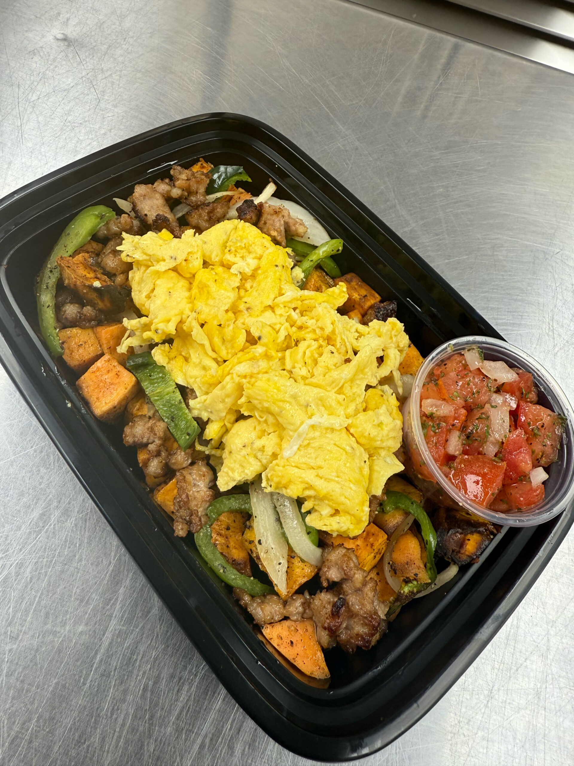 Sweet Potato & Breakfast Sausage Skillet with CPC Salsa (G/F)